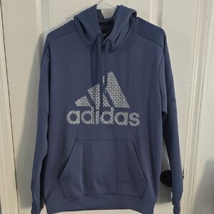 Adidas Blue Sweatshirt Hoodie with Iconic Logo